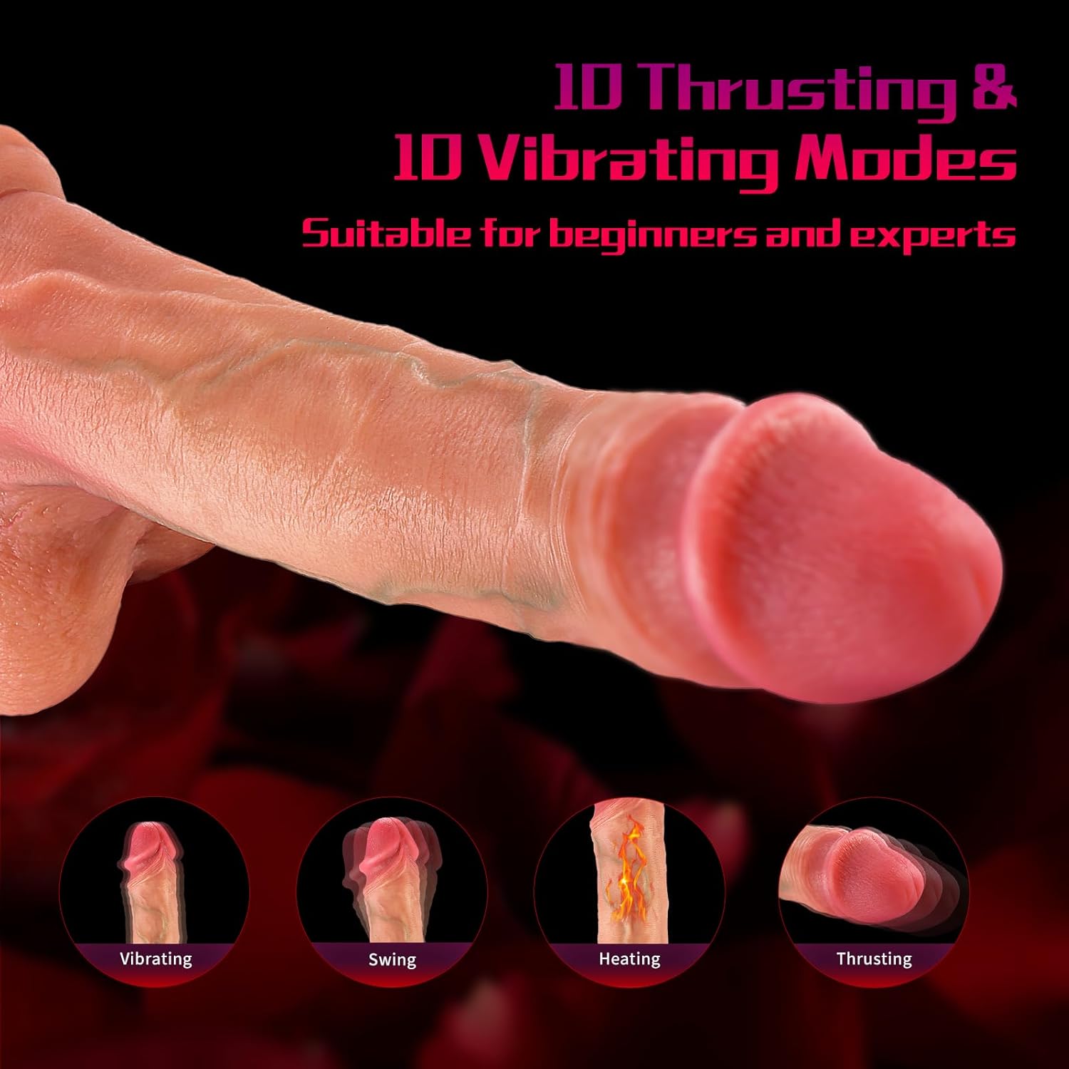 Cosyfun Thrusting Realistic Dildo - 8 Inch with 10 Telescopic & Vibrating Modes thumbnail 3